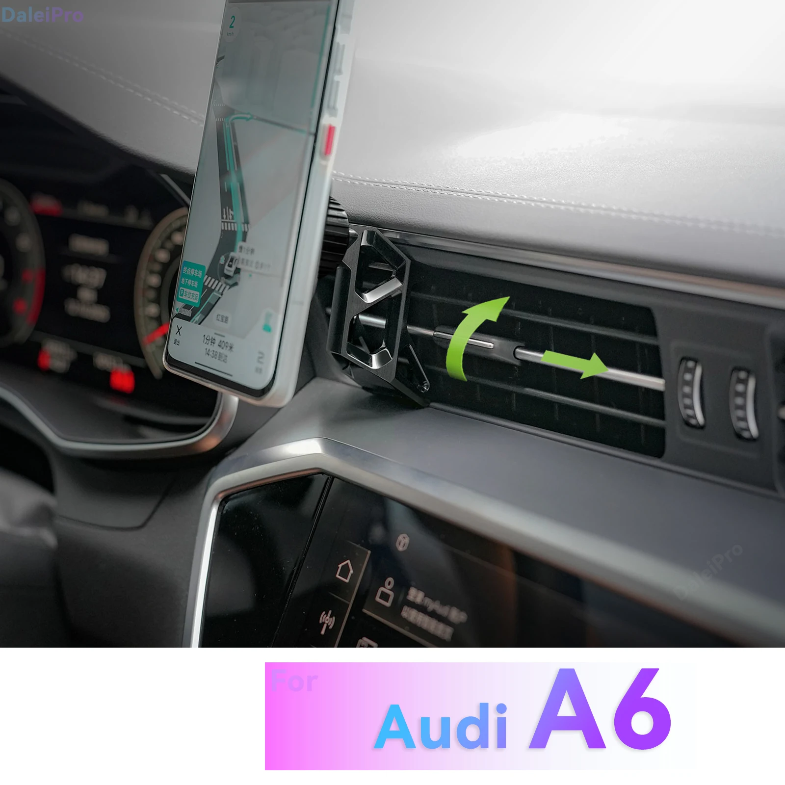 LHD RHD für Audi A6 C8 2019 2020 2021 2022 2023-2025 A7 Auto-Handyhalterung, Fahrzeugspezifische Austauschbare Armaturenbrett-Handyhalterung – Detail 1