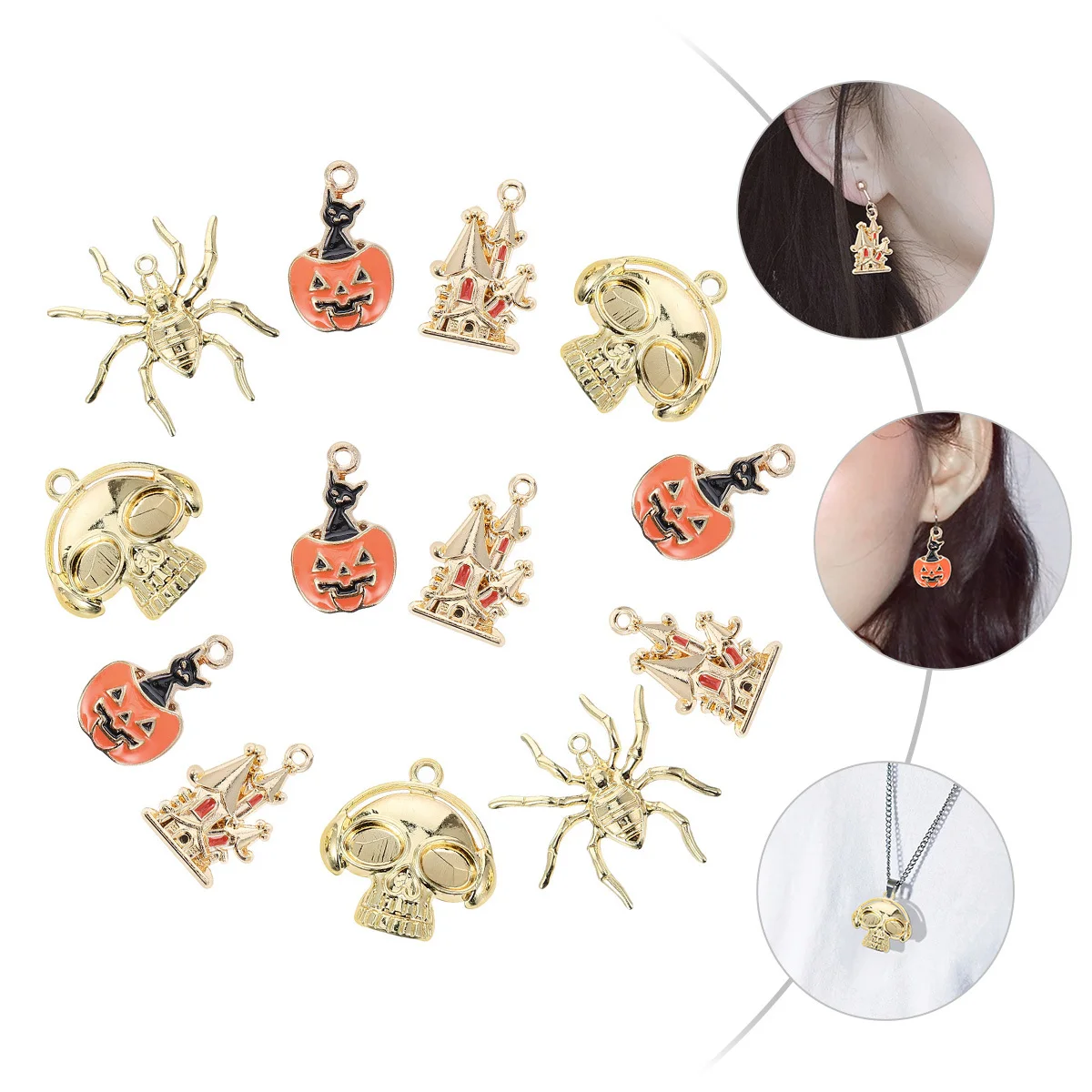 

20Pcs Halloween Pendants Set Variety Styles Alloy Charms for Jewelry Crafts Accessories Decorations Unisex Gift