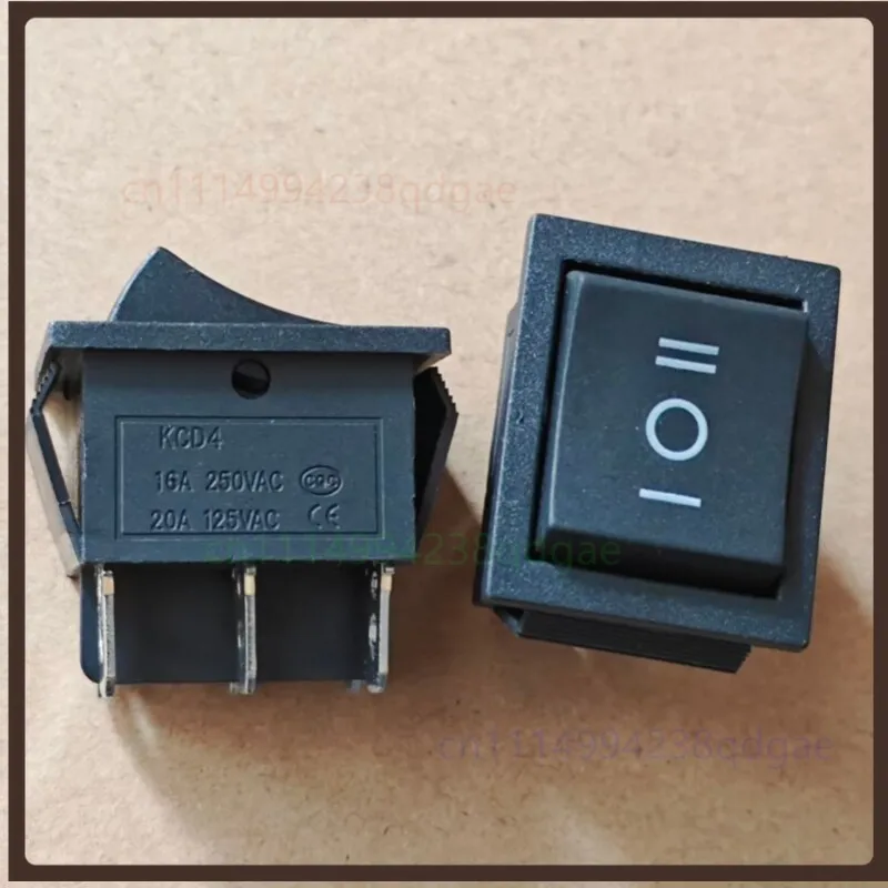 1PCS For KCD4 Rocker Switch 6Pin 3Position 16A 250V Copper Pin One Side Self Reset Power Button Switch