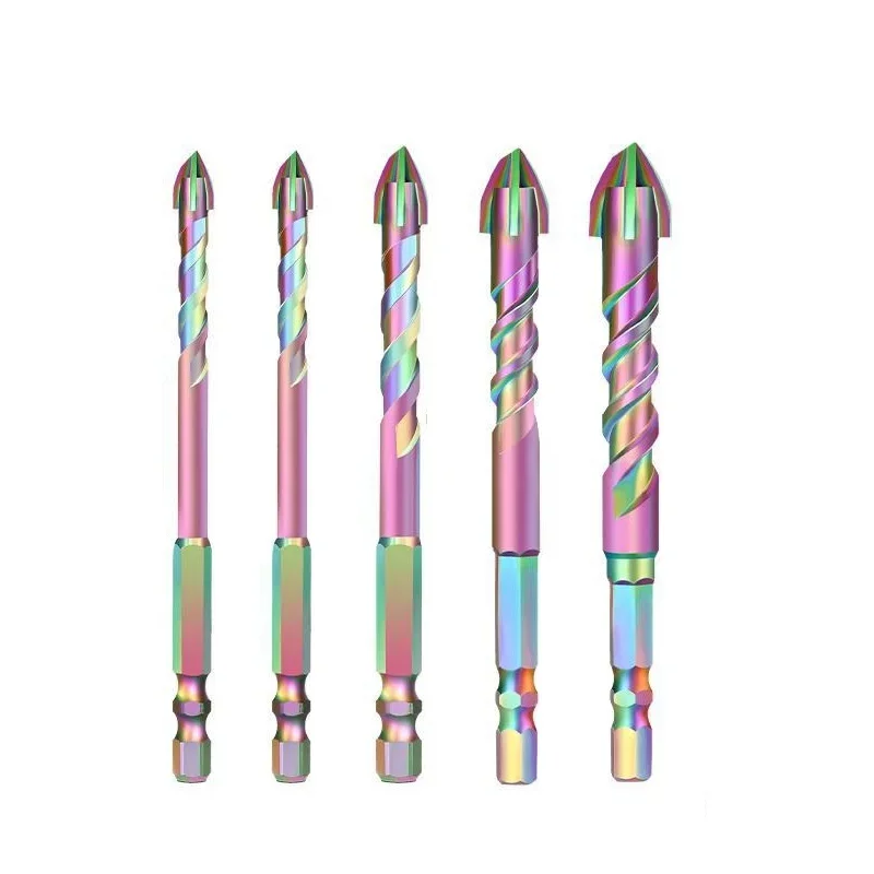 Cutter Style Carbide Drill Bit Set of Five Suitable for Various Materials Including For Glass and Metal with a Length of 95 mm