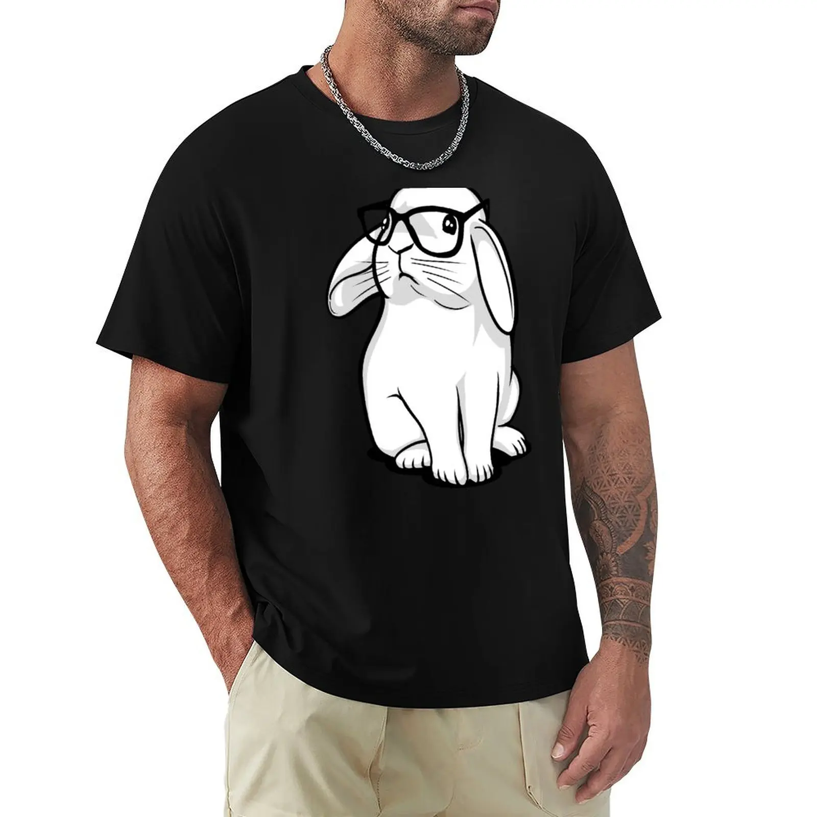 

Hipster Rabbit T-Shirt Casual Fashion Print Tee Top