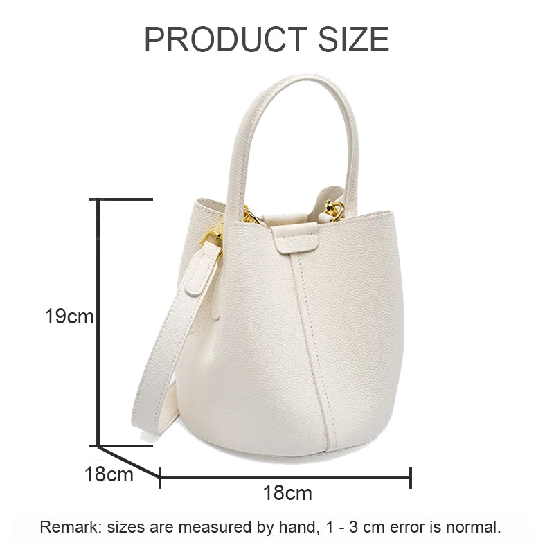 New Commuter Women\'s Bucket Bag  Lady Messenger Genuine Leather Vegetable Basket Handheld Crossbody Mother And Child Handbag