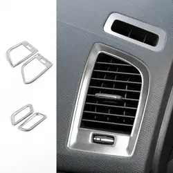 Stainless Steel Car Accessories Dashboard Panel Side Air Conditioning Outlet Vent Frame Cover Trim For Volvo XC60 2009-2017 LHD