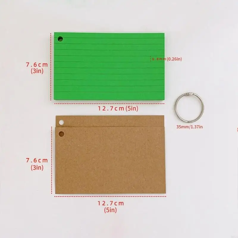 Schede indicizzate foderati Blank Flash Card Cards Paper Cards per l'apprendimento