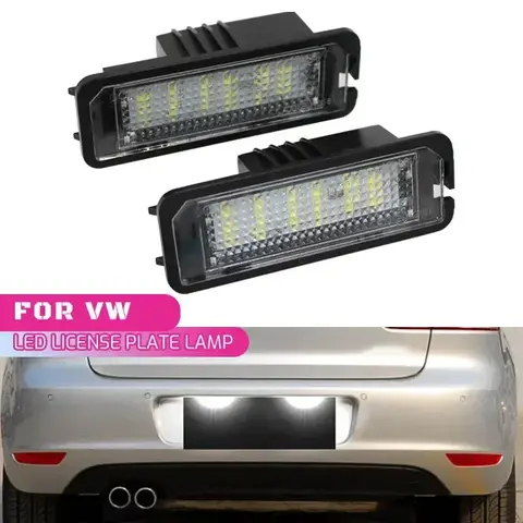 12V Car License Plate Lights LED Lamp Auto Accessories for VW Golf 4 5 6 7 MK4 MK7 Passat CC Scirocco Skoda Seat Leon Ibiza