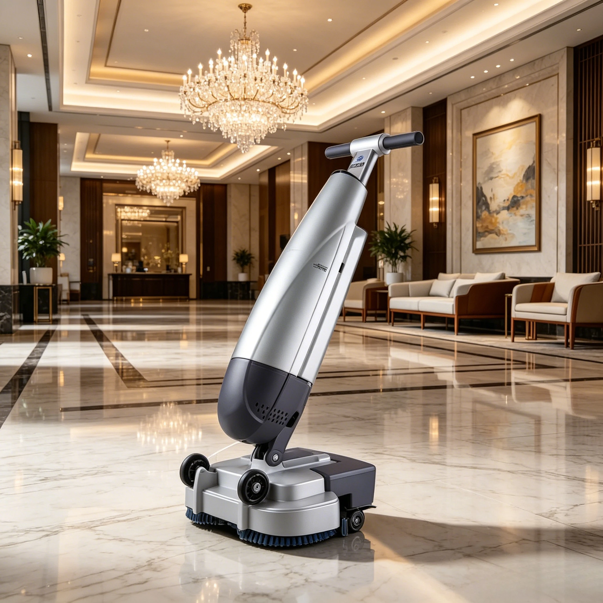 Customized Household Living Room Kitchen Floor Scrubber Walk Behind Floor Washing Machine 450mm Width Dual Brush Floor Sweeper
