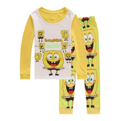 Anime Cartoon Peripheral SpongeBob SquarePants Long Autumn and Winter Children's Pajamas Home Set Long Sleeves