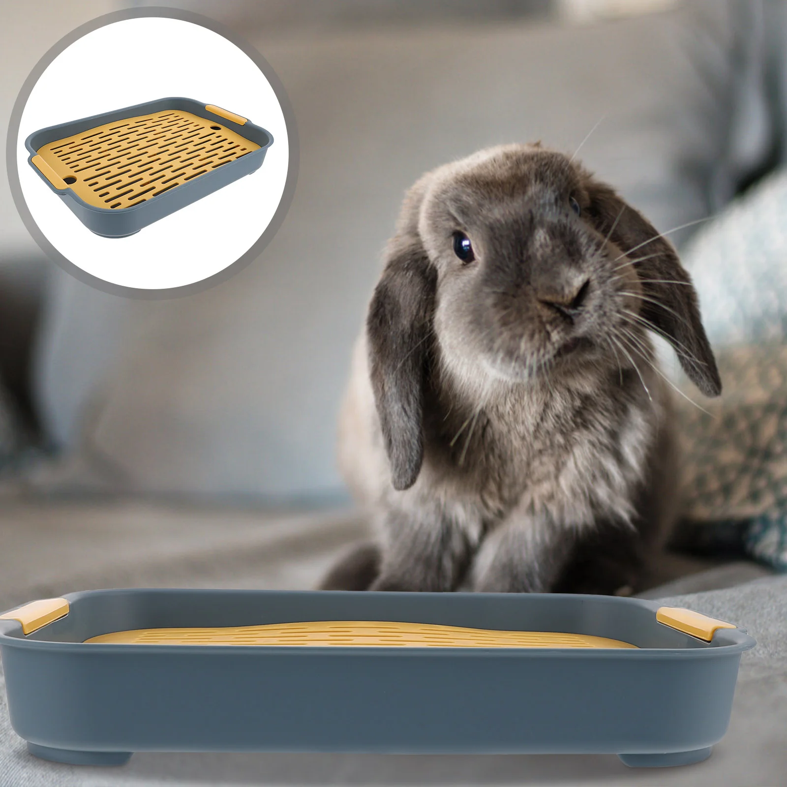 

Rabbits Toilet Bunny Clean Equipment Cage Plastic Potty Corner Litter Pan for Ferrets Puppy Toy