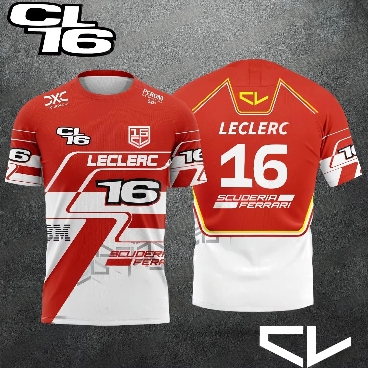 

2025 New F1 Racing Car Charles Leclerc # 16 Extreme Sports Racing Suit Breathable Quick Drying Short Sleeved Sports Shirt