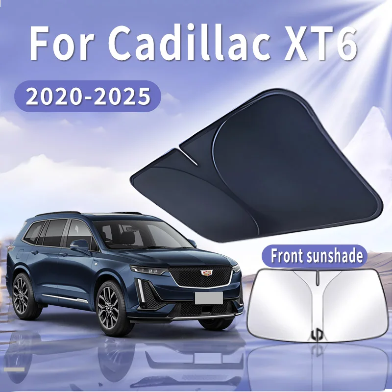 Foldable Car Sun Visor For Cadillac XT6 2020~2025 2021 Front Windshield Sunshade Heat Insulation Summer Cooling Auto Accessories