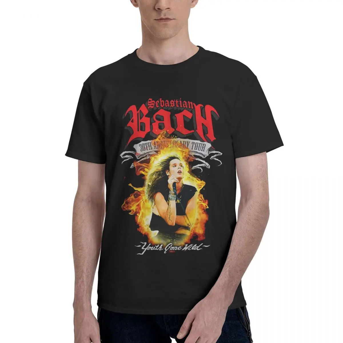 

Sebastian Bach 100% Cotton Casual Breathable Confortable Manga Funny Men's T-Shirt Men Clothes