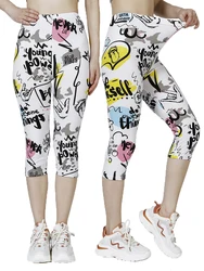 CUHAKCI-pantalones cortos con estampado de letras para mujer, capris elásticos suaves e informales, ropa deportiva para Yoga y Fitness, color blanco y amarillo, verano