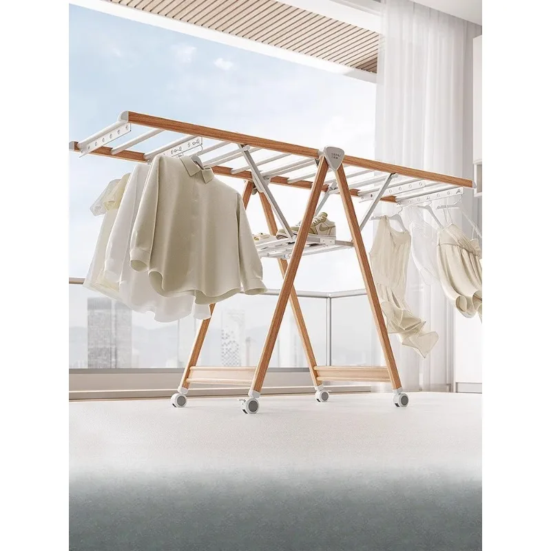 

Folding drying rack Balcony Household bedroom Floor to ceiling Outdoor quilt drying Artifact Hanging clothes Aluminum alloy rod
