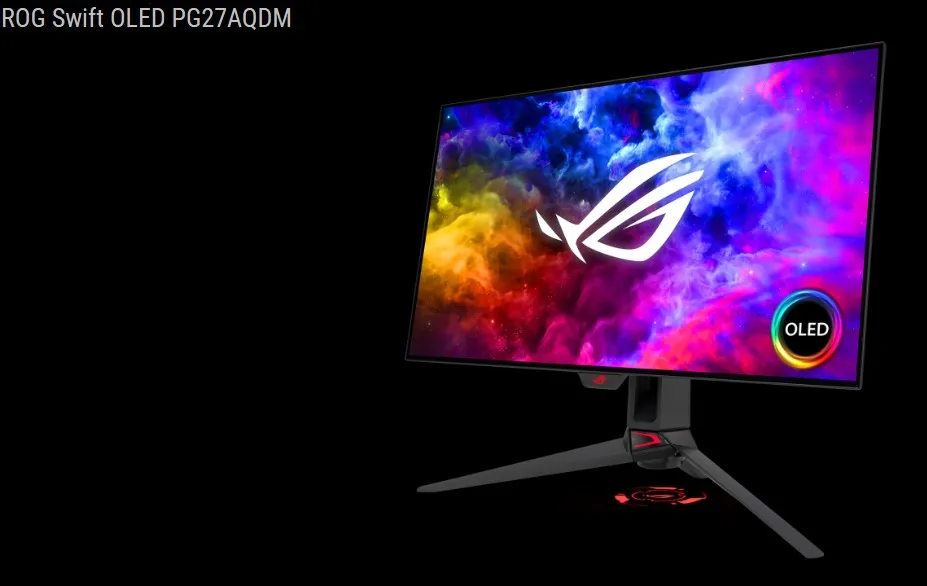 ROG 26,5-calowy ekran OLED 2K Gaming IPS Monitor 240HZ PG27AQDM