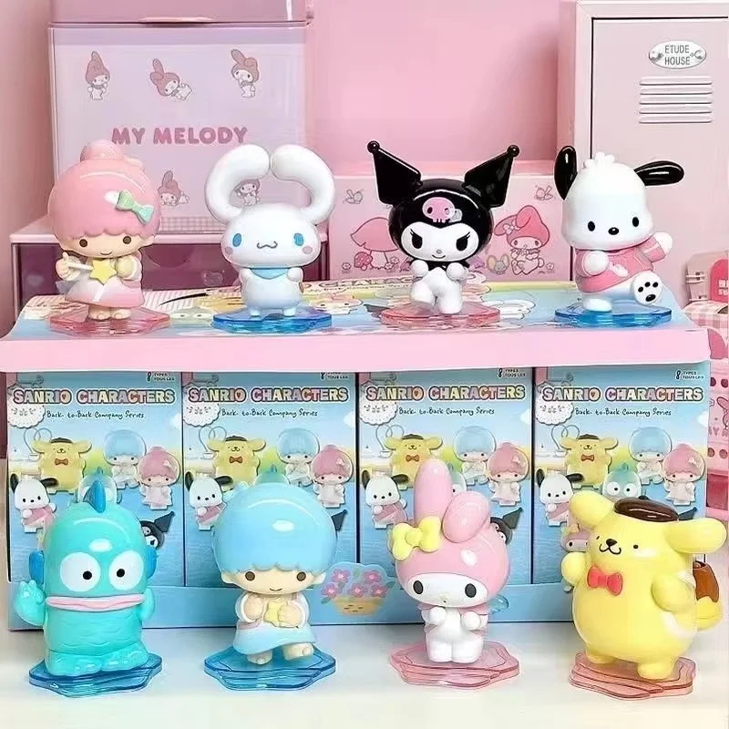 

Новинка Sanrio Аниме фигурки Cinnamoroll помпон пурин Mymelody Kuromi Hellokitty назад фигурки друзей модель игрушки Сделано в Китае