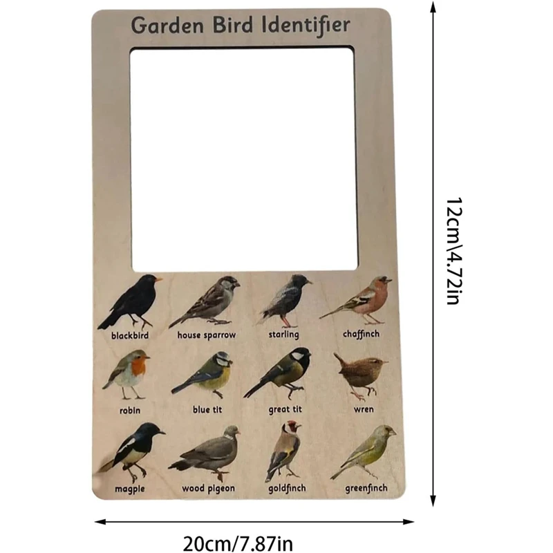 Nature Guide Finder Frame - Dual Sided Nature Guide Viewer, Garden Phase Identifier Easy Install Easy To Use (Birds)