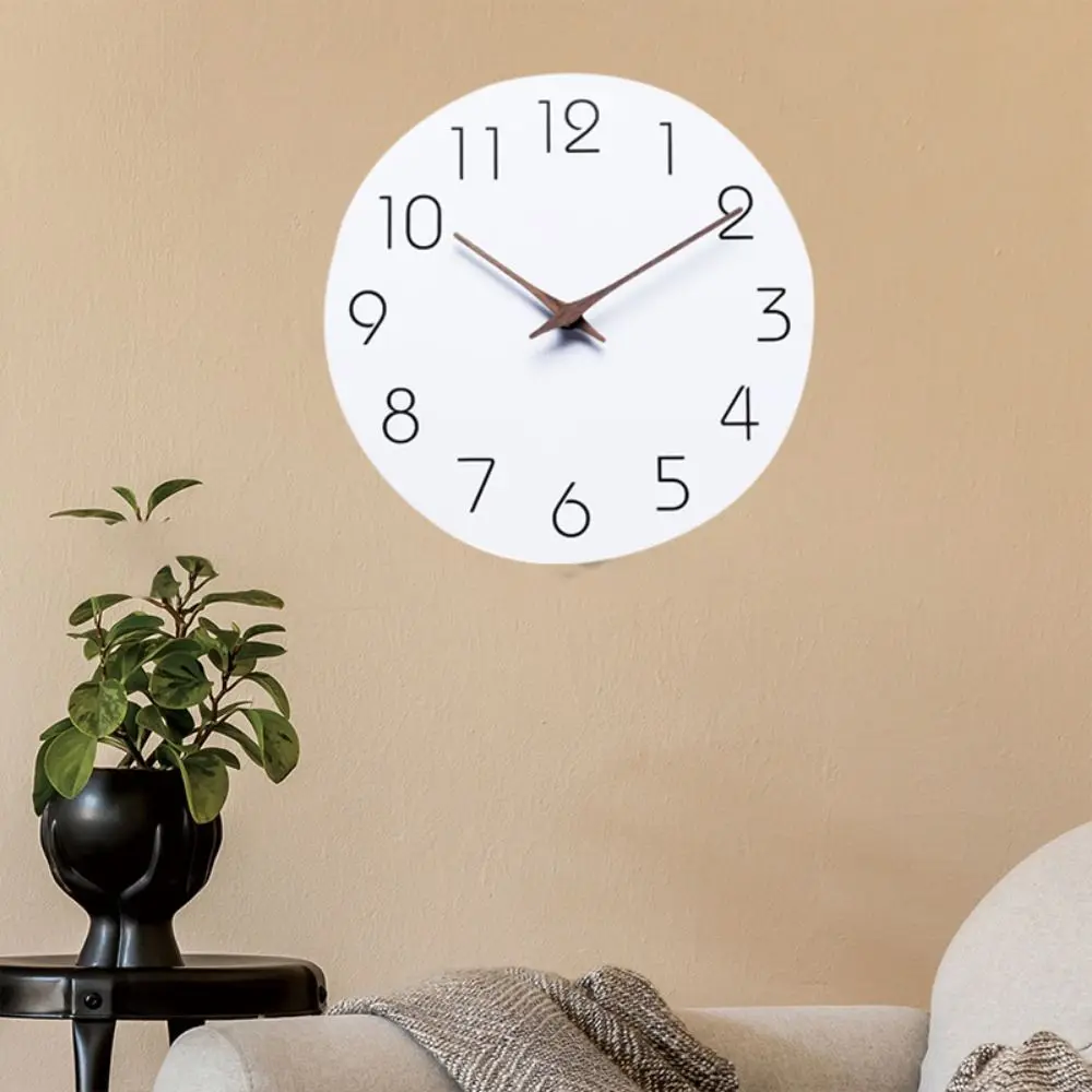 

Creative 10 Inch Wall Clock Non Ticking Hanging Silent Clock Minimalist Style Round Scale Clock Office Use
