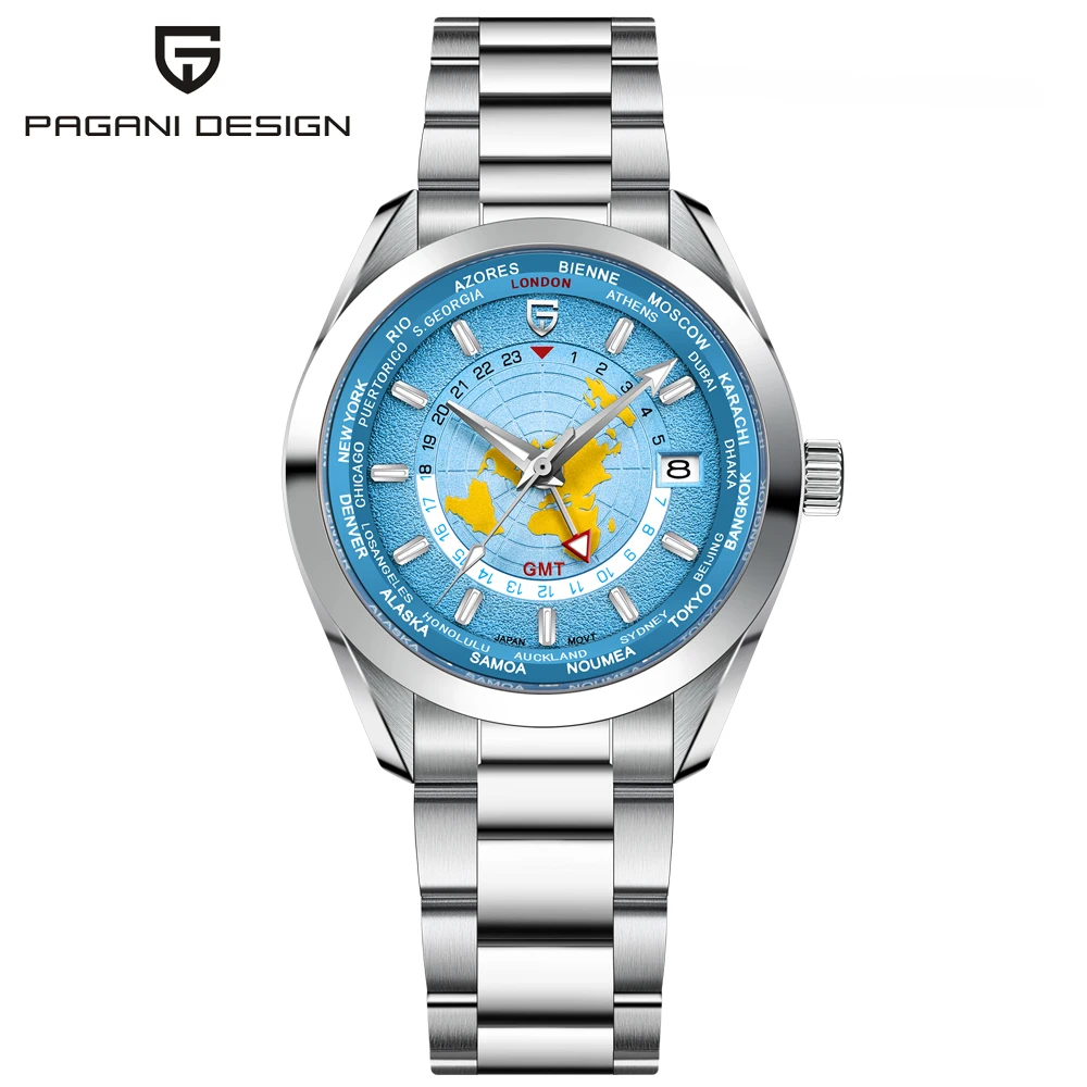 2026 New PAGANI DESIGN GMT Mens Mechanical Watches Top Luxury NH34 Automatic Watch For Men AR Sapphire Luminous Waterproof Clock image 3