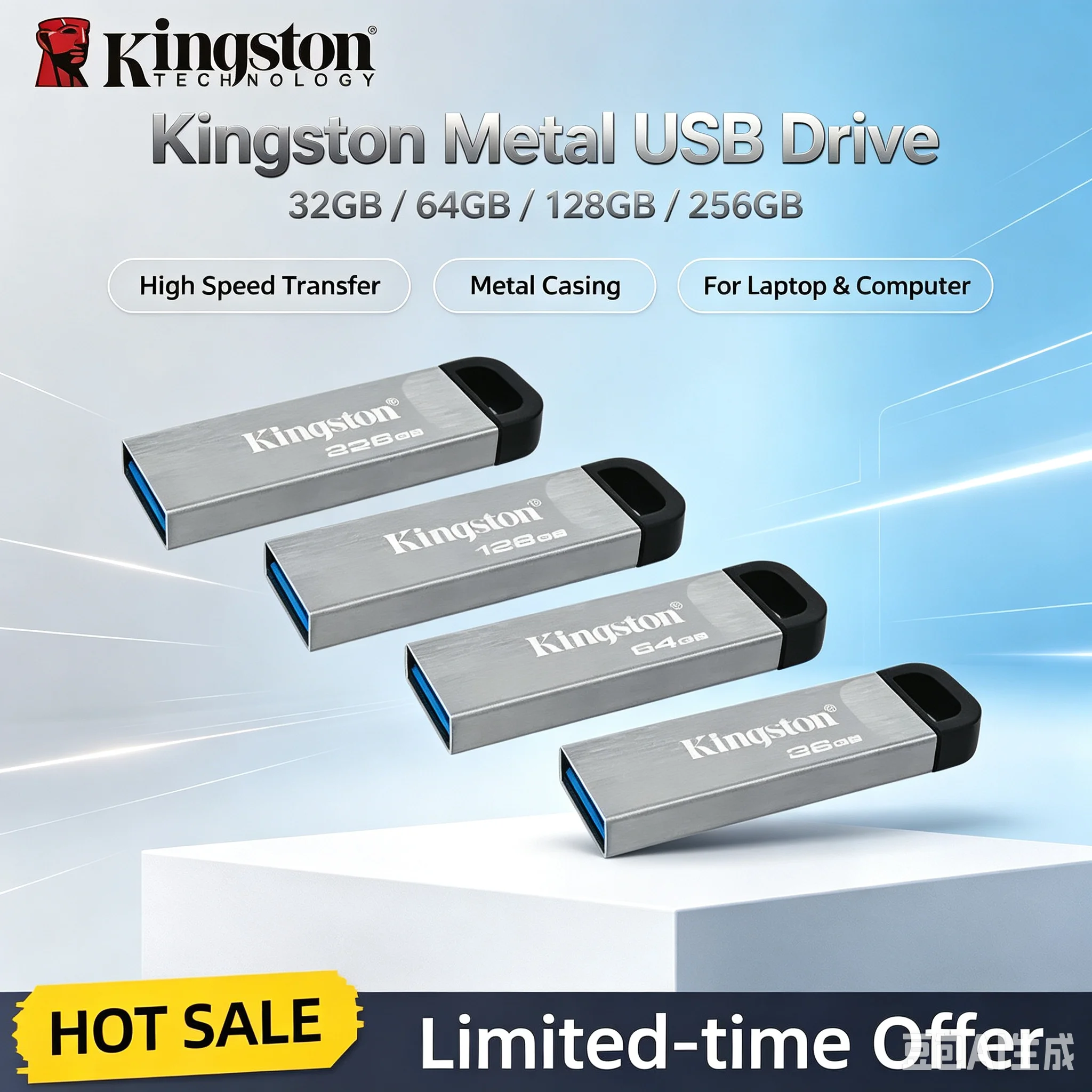 Kingston Data Traveler Kyson USB Flash Drive 64GB 128GB 256GB 512GB USB 3.2 Flash Penrive DTKN Pen Drive for Computer