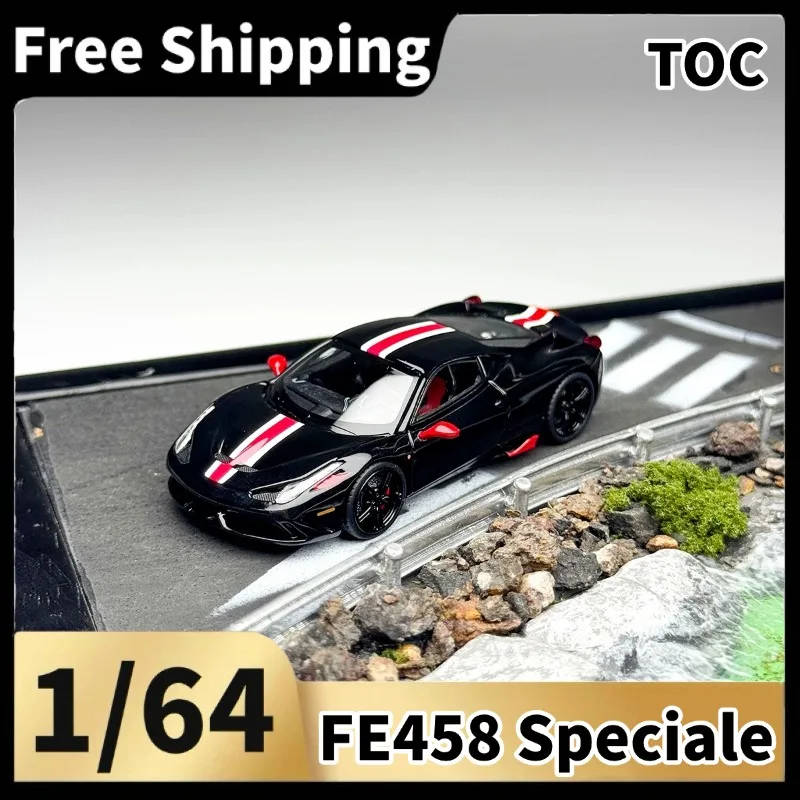 [In Stock] TOC 1/64 FE458 Speciale Diecast Car Model, Christmas Gift for Collectors -