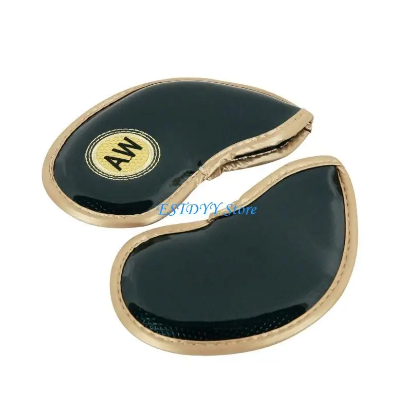 

G6DE 10pcs Golf Head Covers Thick Synthetic PU Leather Golf Iron Head Covers with Tape Short Neck Golf Club Head Covers