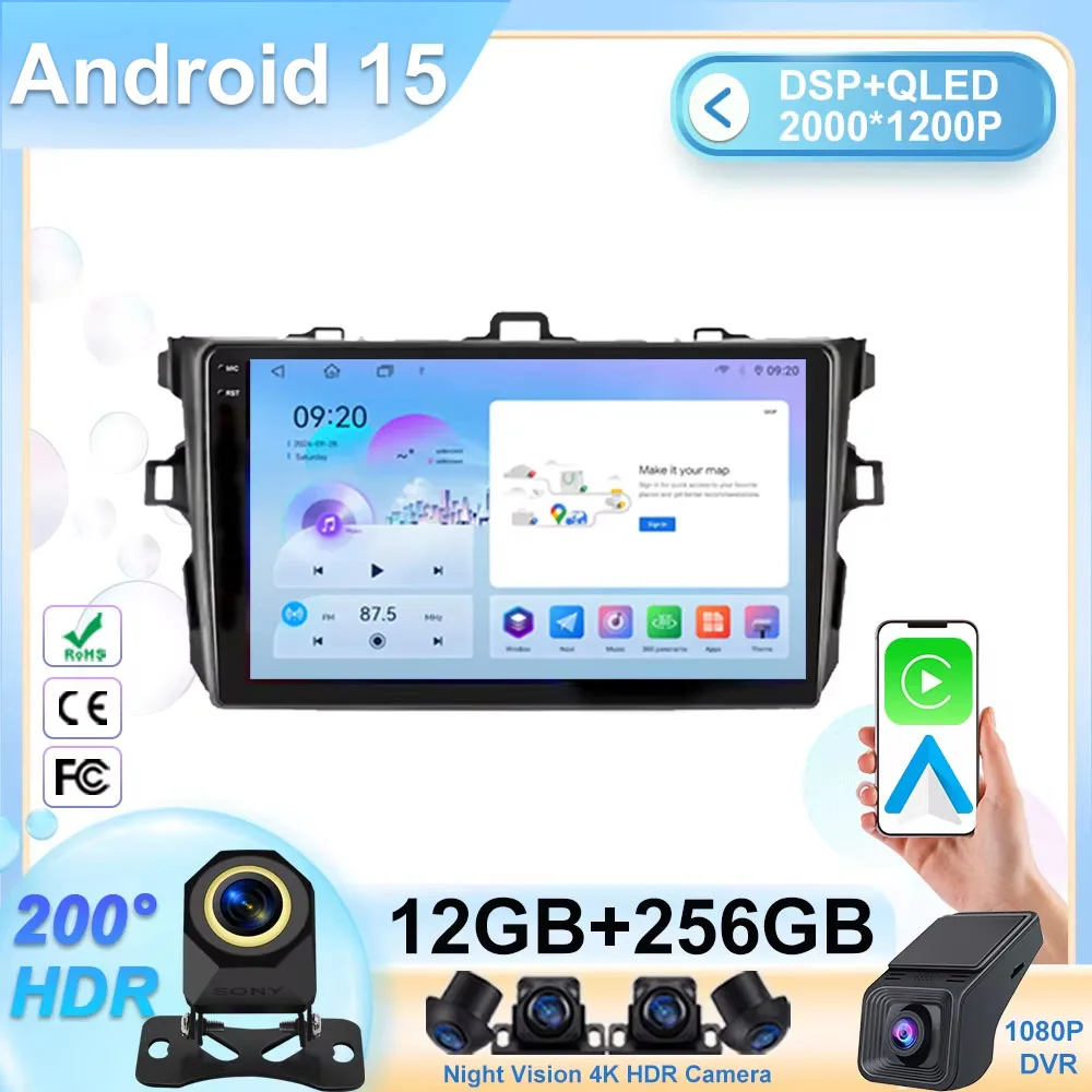 

9-дюймовый автомобиль для Toyota Corolla E140/150 2007 2008 2009 2010 2011 2012 2013 Стерео Android-плеер Мультимедийное радио 2 Din DVD Speak