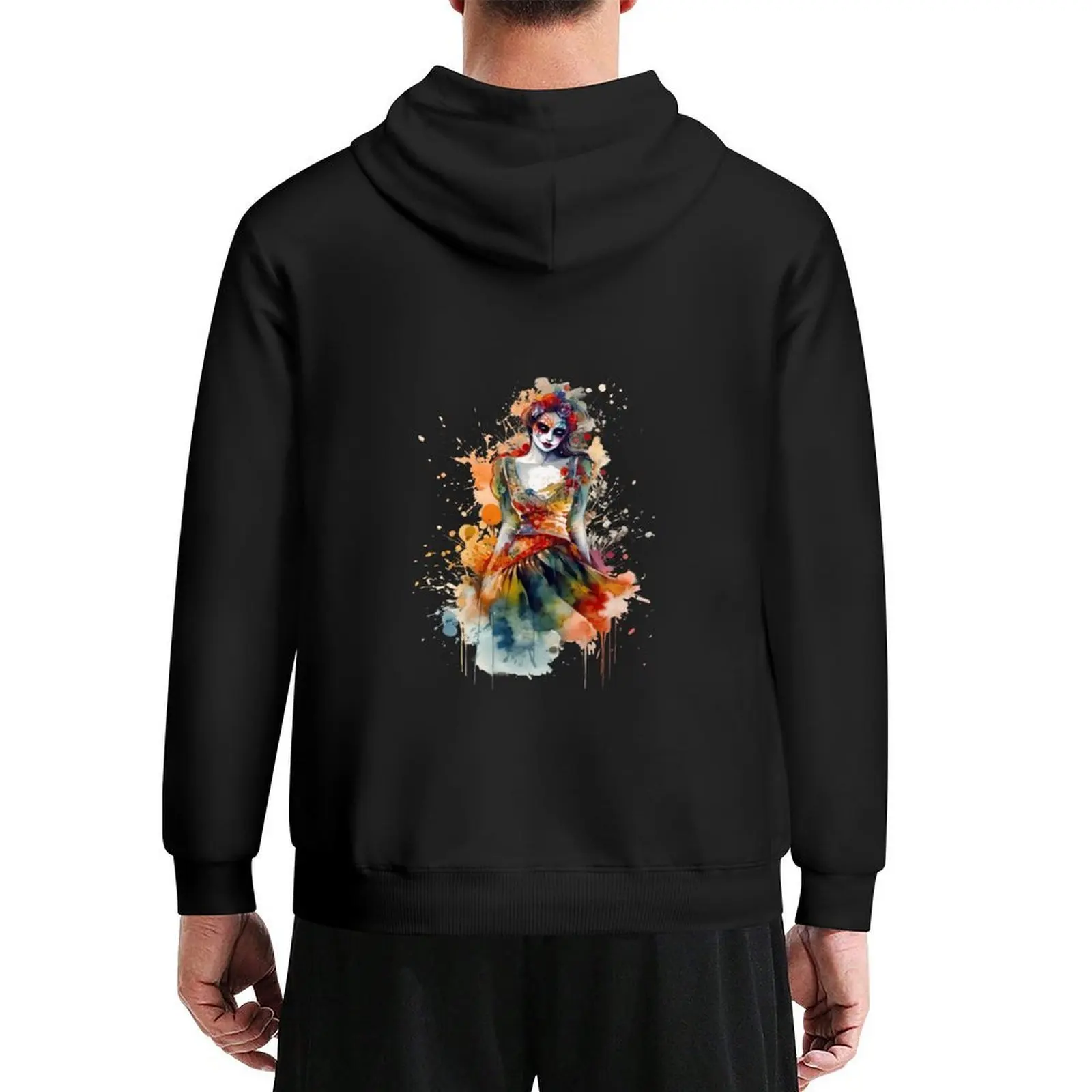 

Dark Fantasy Witch Halloween Watercolor Style Hoodie korean style clothes men clothes men clothing men's hoodie sweatshirt