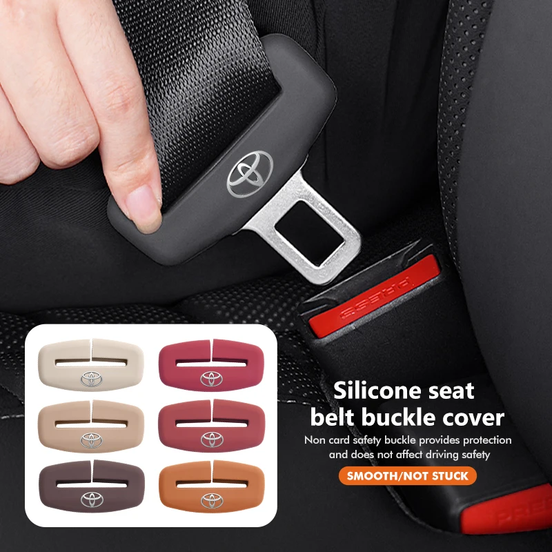 Silicone Anti Scratch Car Seat Belt Clip Protector Buckle Lock Cover For Toyota Corolla Avalon Supra Yaris Prado Prius Rav4 Camr