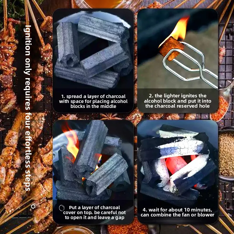 

Крытый бамбуковый уголь для барбекю Carbon Qui Ignition No e Бытовой древесный уголь для барбекю ill Coal Special Carbon Bamboo B...