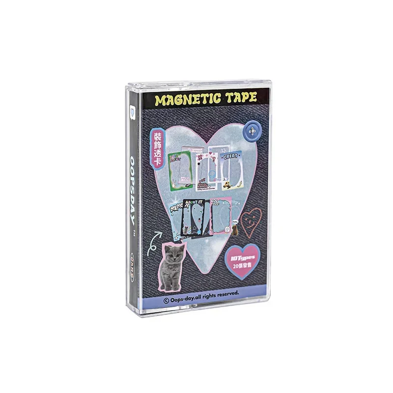 20 Sheet Retro Y2K Style Photocard Sticker American Style Kawaii Cat Decorative Sticker for Student Card Card Protective Sleeve