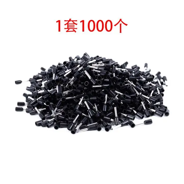 Discount 1000x Crimp Terminal Pre Insulated Ferrule E1008 18AWG 1.0mm2 Silver Black
