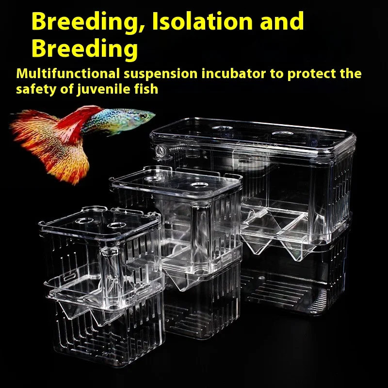 S/L/XL Aquarium Breeder Box Fish Breeding Isolation Box Fish Hatchery Acrylic Divider Shrimp Clownfish Aggressive Fish Injured