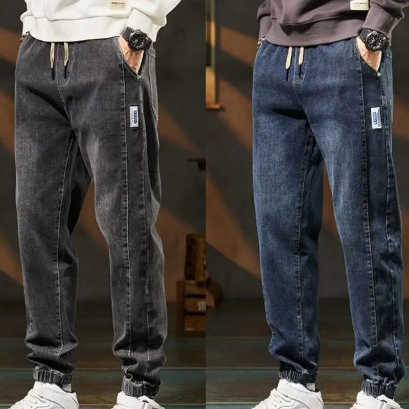

Мужская одежда Мужские джинсы Молодежные брюки Мужская эластичная одежда Брюки Весна Осень Свободные подростковые джинсы для отдыха Модная одежда