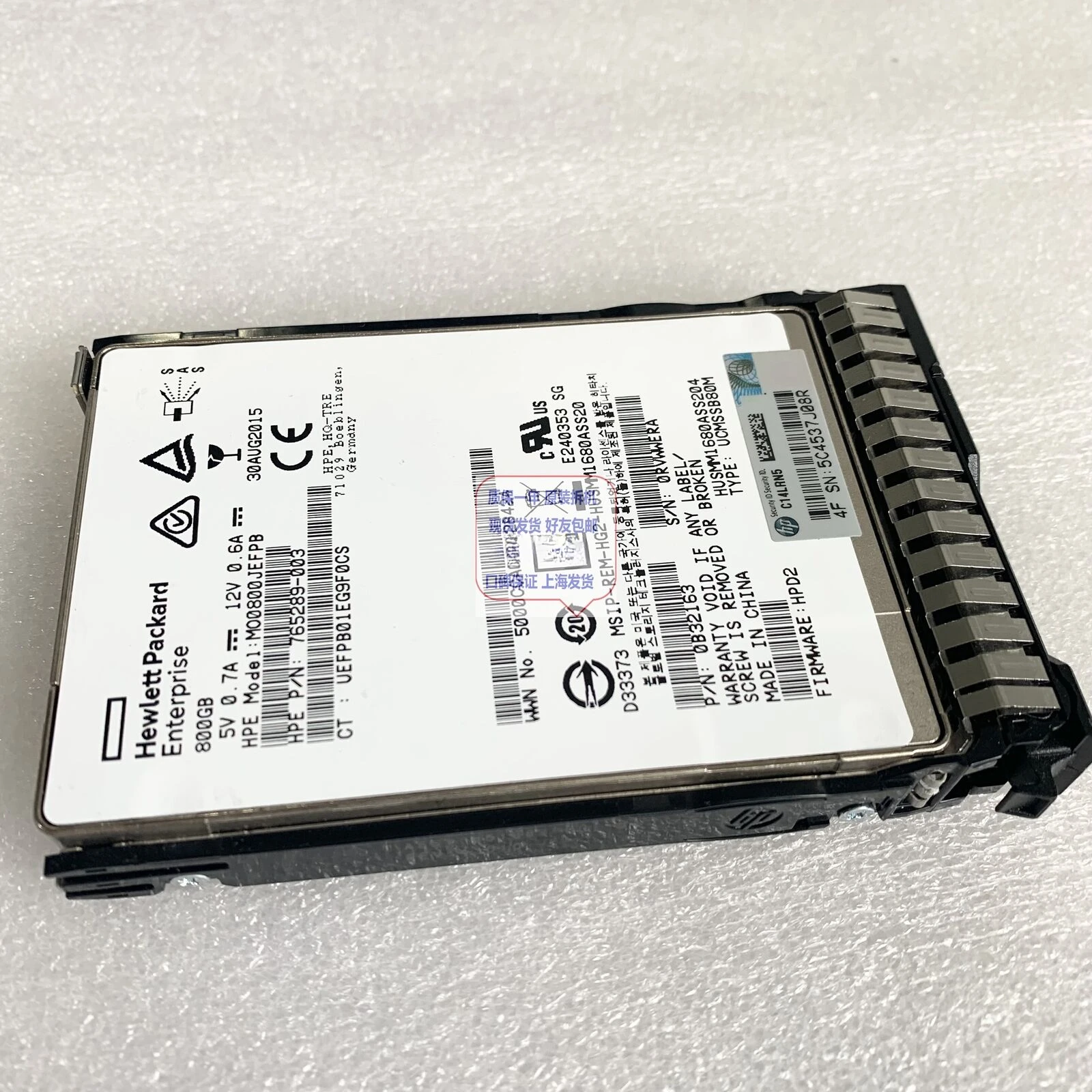 Pour HP MO0800JEFPB HUSMM1680ASS204 800 Go SSD SAS utilisé