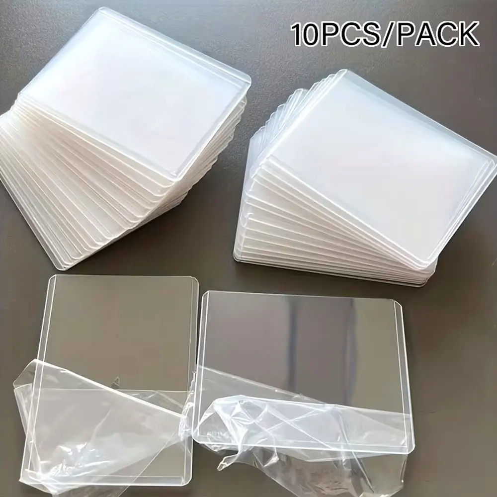 10-pack of white transparent card sleeves, photo card protectors, 35PT thick card sleeves, suitable for standard size cards.