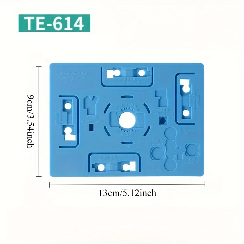 Picture 3: TE-614 Silicone Heat Insulation Repair Mat, Multi-Slot Anti-Slip Heat Resistant Workbench Pad for Phone Equipment Repair