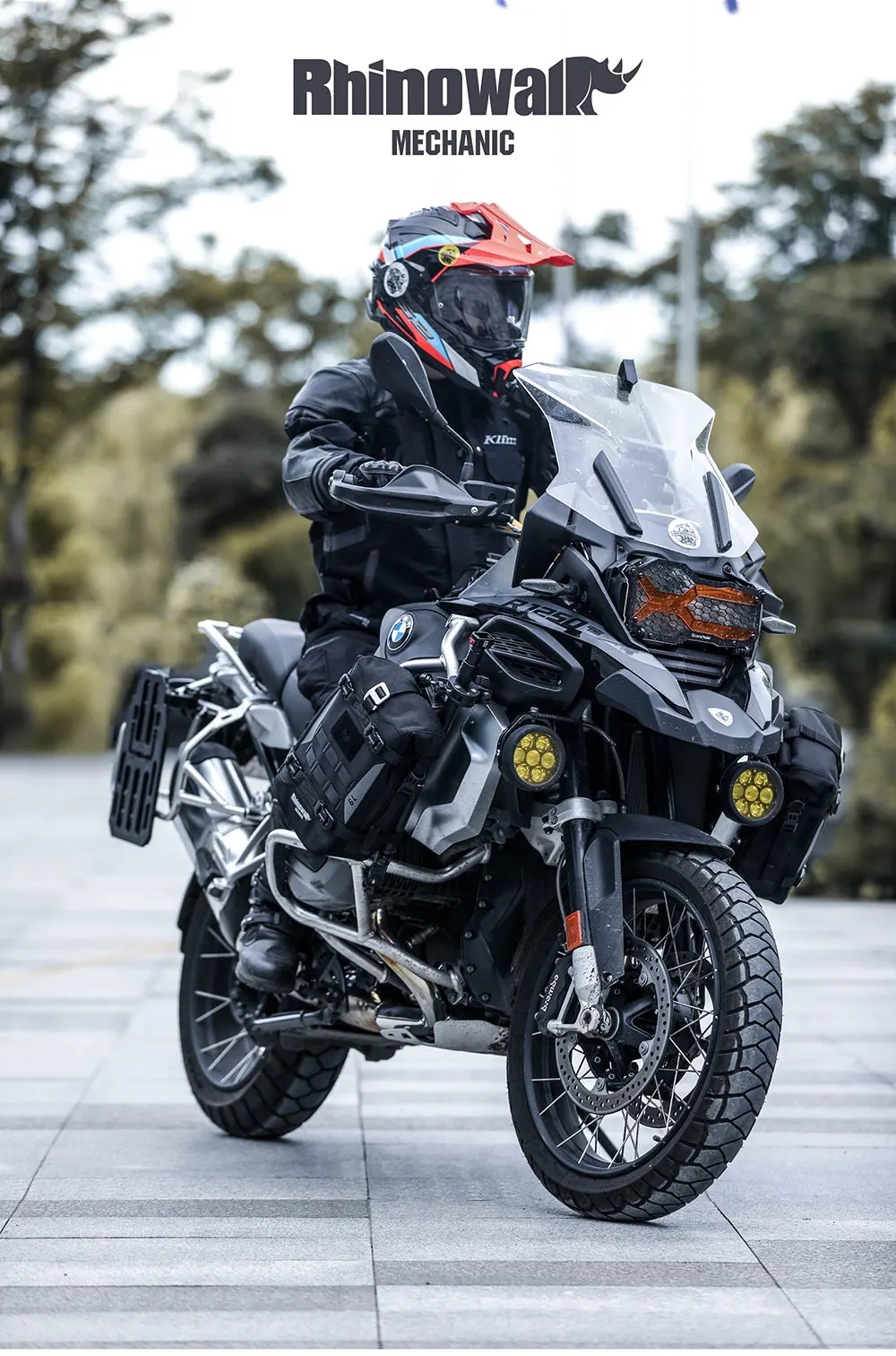 Rhinowalk Motorrad-Sturzbügeltasche, wasserdicht, 6 l, Aufbewahrungstasche mit innerer Stützplatte für Adv Mechanic Serie, Umhängetasche, Molle – Detail 2