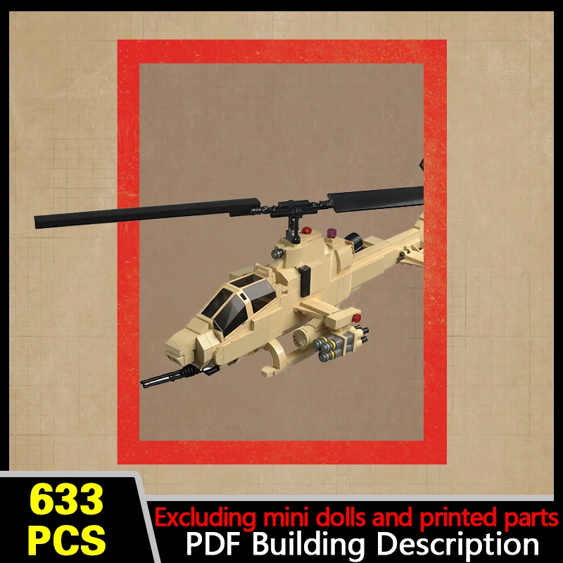 AH-1(F) Attack Helicopter Model MOC Building Bricks War Equipment Modular Technology Gifts Holiday Assemble Children Toys Suit