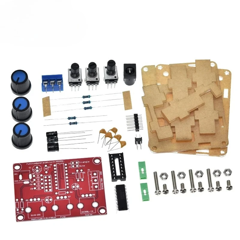 Function Signal Generator DIY Kit Sine/Triangle/Square Output 1Hz-1MHz Signal Generator Adjustable Frequency Amplitude XR2206