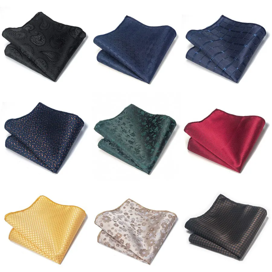 1 Stylish Slim-Fit Men's Business Suit Pocket Square, Including Designs Such as Stripes, Solid Colors, and Floral Patterns