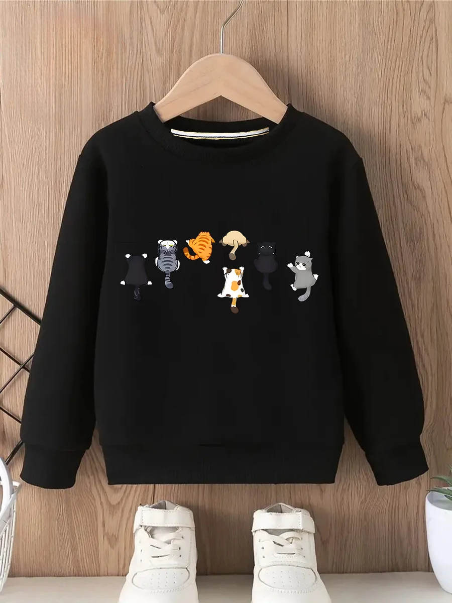 

Толстовка с круглым вырезом и длинным рукавом с принтом, повседневная, теплая, стильная, с индивидуальным узором, тяжелая вес (вес ткани 220–320 г/м2)