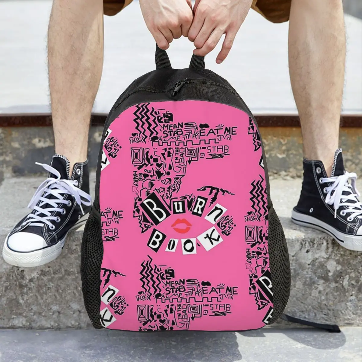 

Burn Book - Mean Girls Backpack Hot Sale Daypack Large Capacity Children BookBag School Bag Shoulder Bags for Men Women