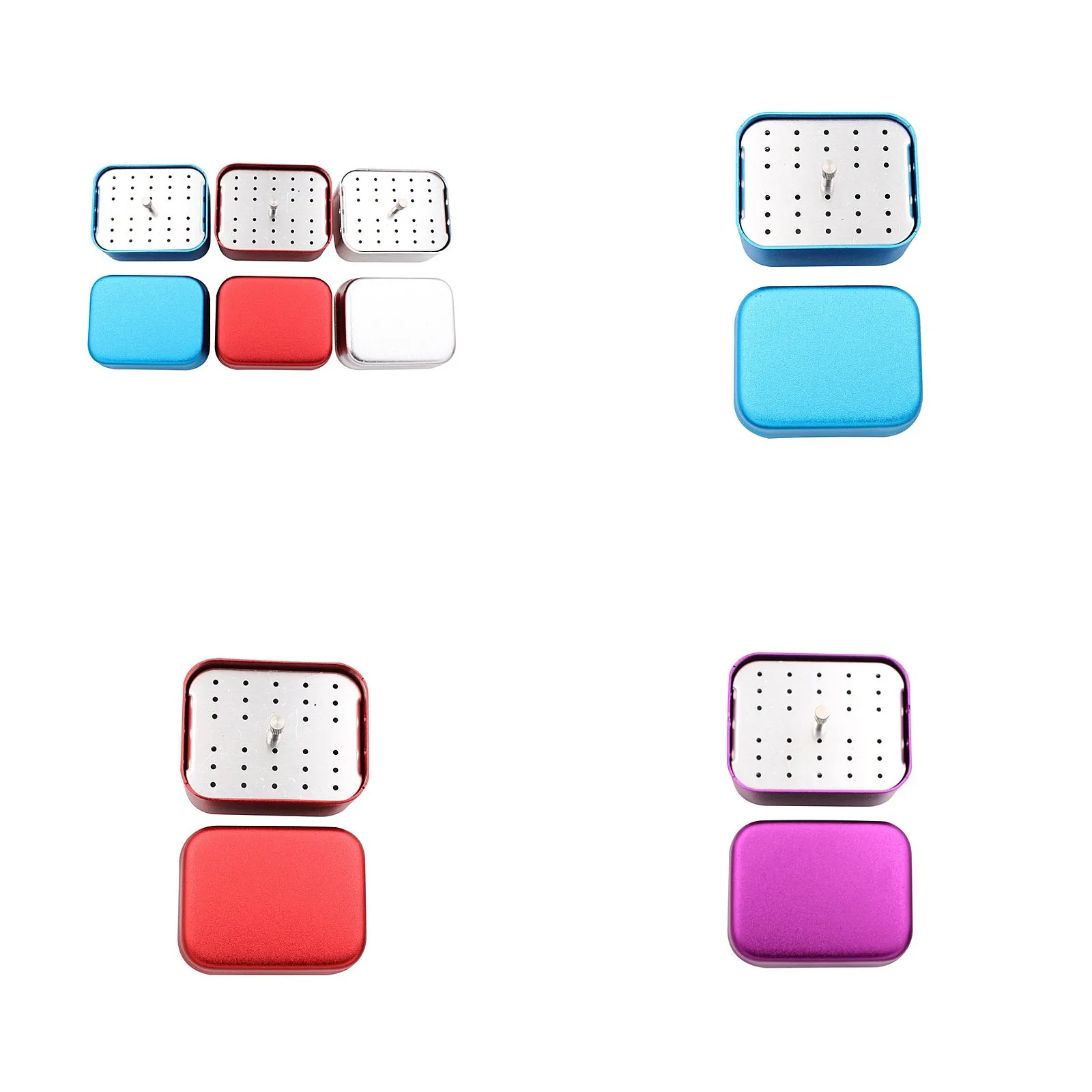 Dentals Endo File Organizer 30 Holes with Silicone Holder Sterilization Box for Dentals
