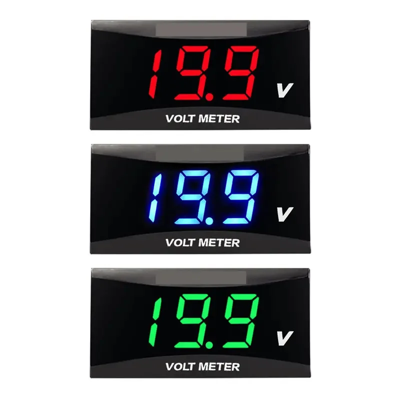 Mini display led com painel digital, voltímetro, medidor de tensão, proteção contra conexão reversa, 12v, para carro, motocicleta, universal