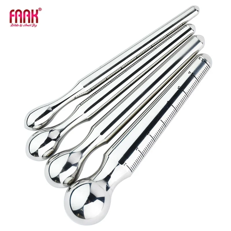 Faak thick stainless steel penis urethral plug 4 size xlejaclation delay sex toys for men prostate massage male masturbator