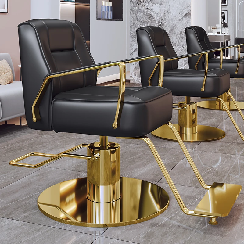 

Beauty Glamour Barber Chairs Trendy European Exquisite Elegant Salon Chairs Modern Aesthetic Friseurstuhl Salon Furniture