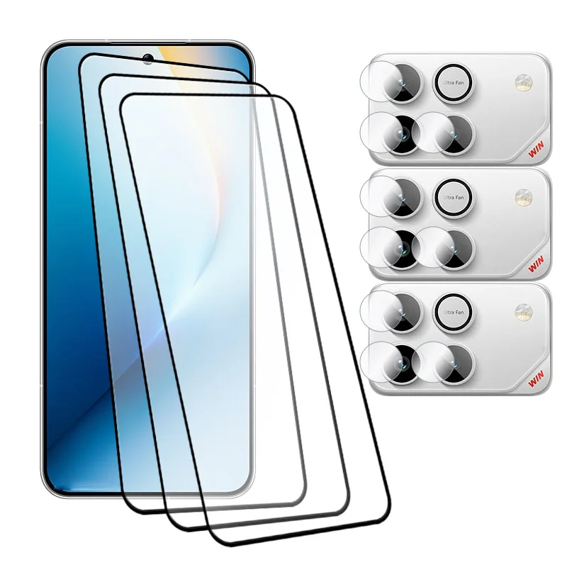 

Разблокировка отпечатков пальцев для Honor Win Защитная пленка для экрана 9H Прозрачная пленка из закаленного стекла с пленкой для камеры из мягкого волокна