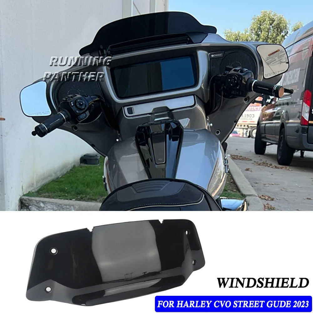 

NEW Motorcycle Accessories Street Sliding With 5-Inch Front Windshield For CVO Street Glide 2023 2024 FLHXSE Smoke Shield