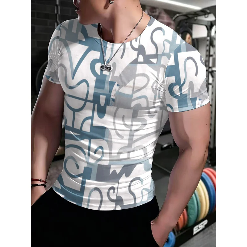 Men's High-Elasticity Sports Short Sleeve T-Shirt for Outdoor Running Training and Everyday Casual Wear; Breathable Fitness Top