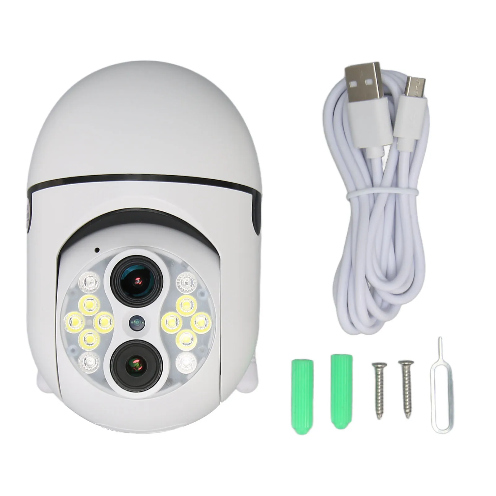 Outdoor-Überwachungskamera Dual Len 1080P HD WiFi-Überwachungskamera PTZ-Rotation Motion Tracking Multi-Benutzer-Sharing Zwei-Wege-Audio